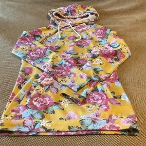 Floral Yellow Hoodie Top